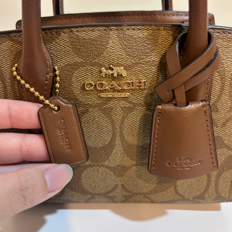 Coach蔻馳 Andrea Mini 經典老花皮革手提/斜背包-20