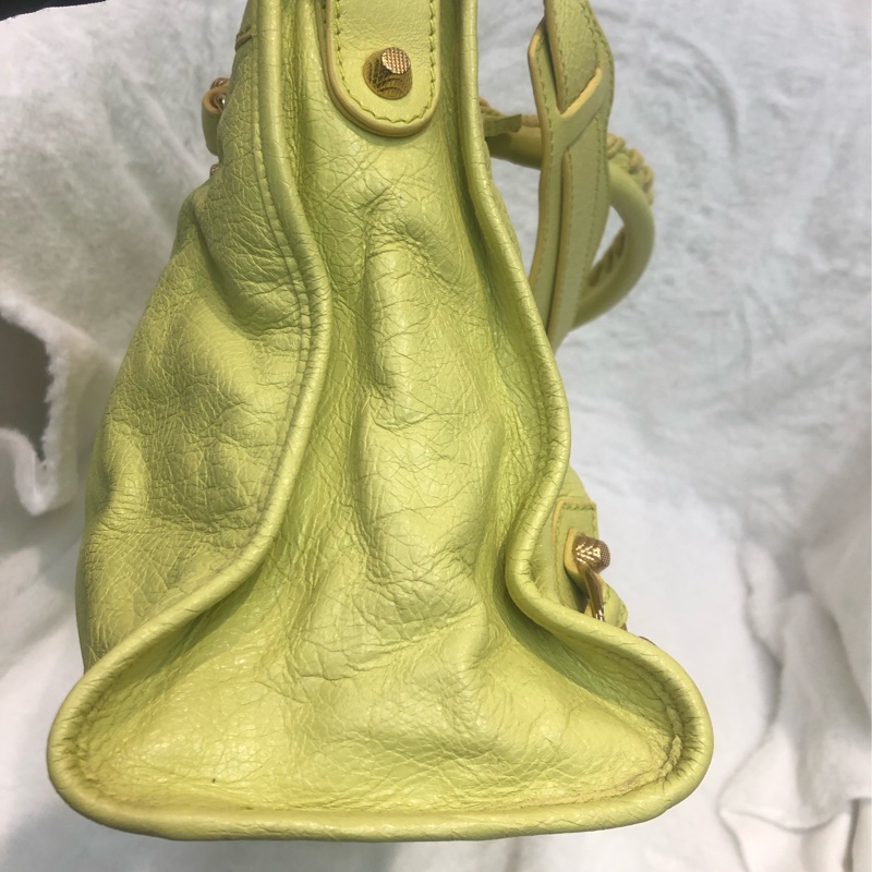 Balenciaga City黃色機車包 2way 細釘玫瑰金 XC117-2