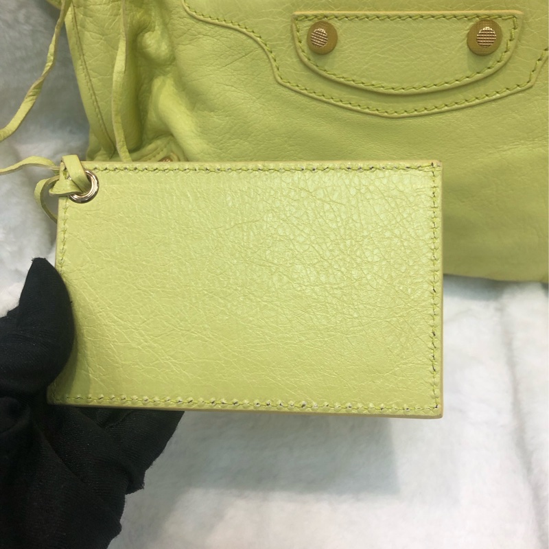 Balenciaga City黃色機車包 2way 細釘玫瑰金 XC117-6