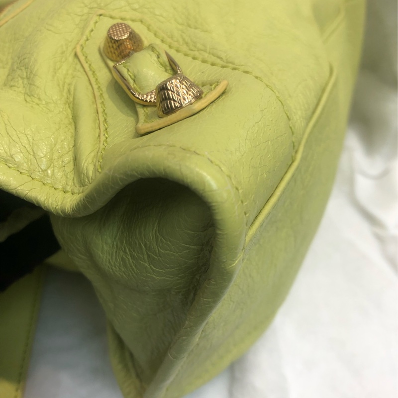 Balenciaga City黃色機車包 2way 細釘玫瑰金 XC117-18