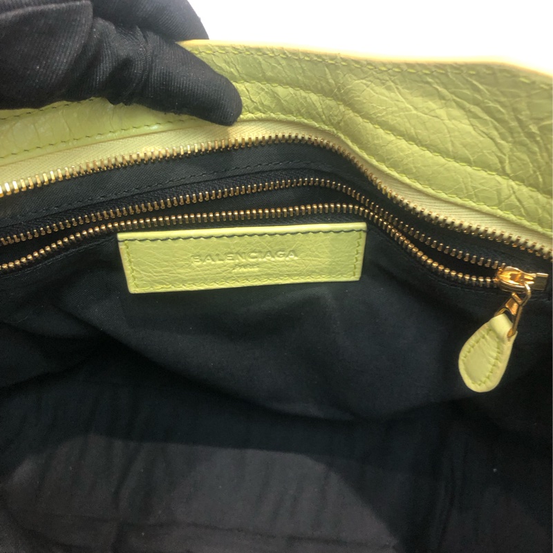 Balenciaga City黃色機車包 2way 細釘玫瑰金 XC117-26