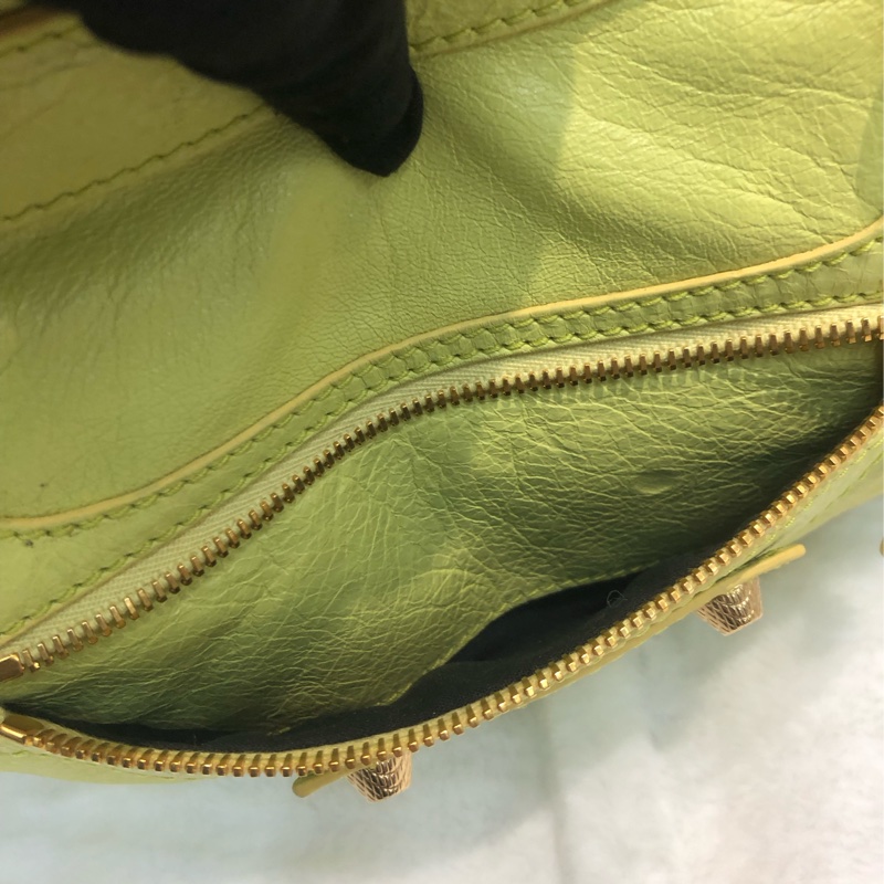 Balenciaga City黃色機車包 2way 細釘玫瑰金 XC117-28