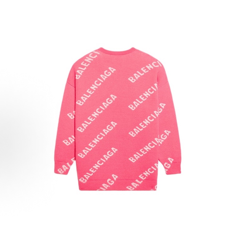 Balenciaga巴黎世家滿印字母圓領毛衣 女款 粉紅色-1