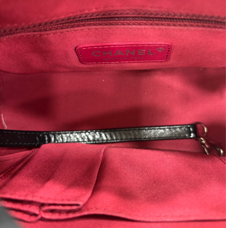 Chanel香奈兒 熊貓黑白拼色菱格紋小號流浪包 26開 有購證-6