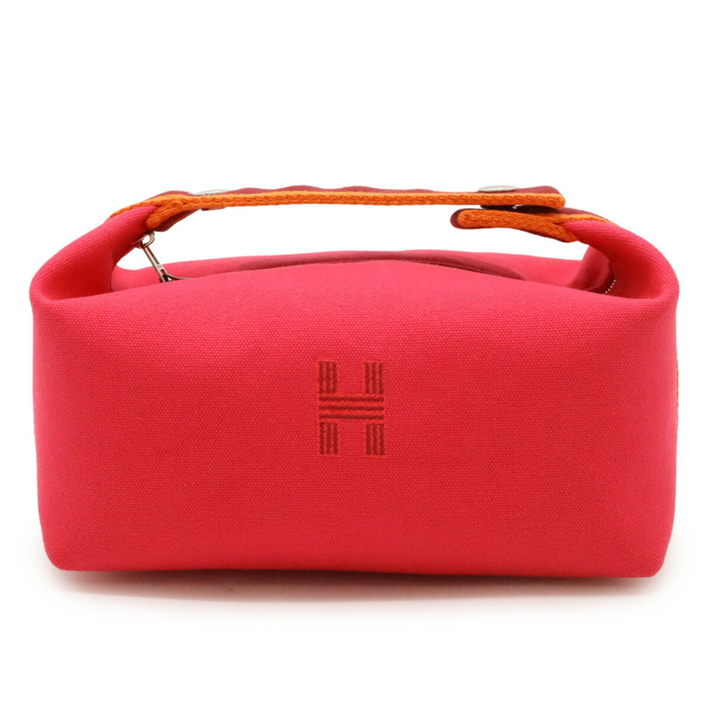 愛馬仕新娘 A 黑色 PM 浴包手袋 帆布芙蓉粉色-0