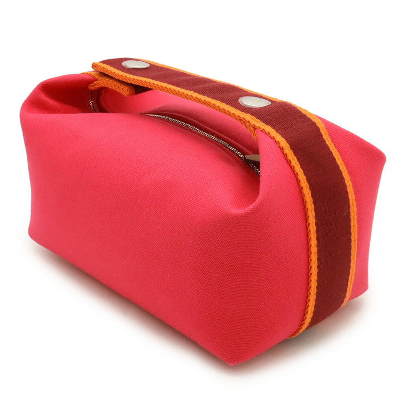 愛馬仕新娘 A 黑色 PM 浴包手袋 帆布芙蓉粉色-2