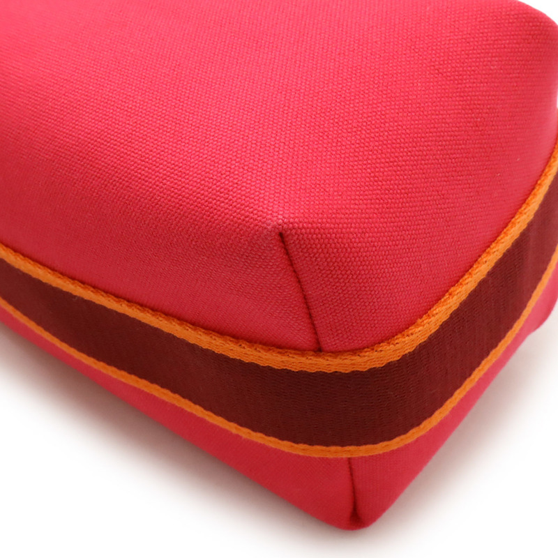 愛馬仕新娘 A 黑色 PM 浴包手袋 帆布芙蓉粉色-3