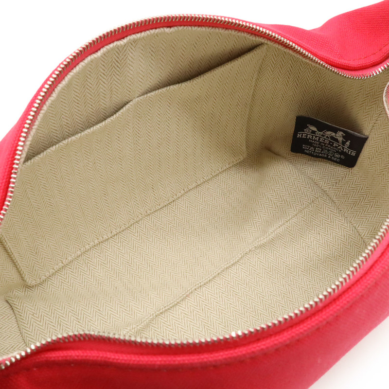 愛馬仕新娘 A 黑色 PM 浴包手袋 帆布芙蓉粉色-5