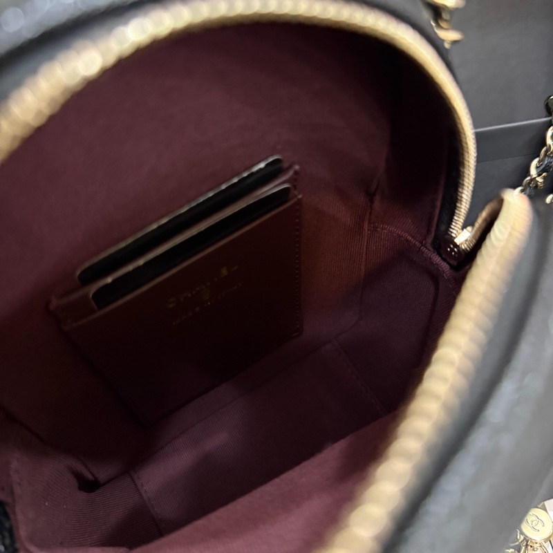 「M.Y精品」 Chanel 小香 膠膜在小書包 後背包  手提包 荔枝黑淡金釦-10