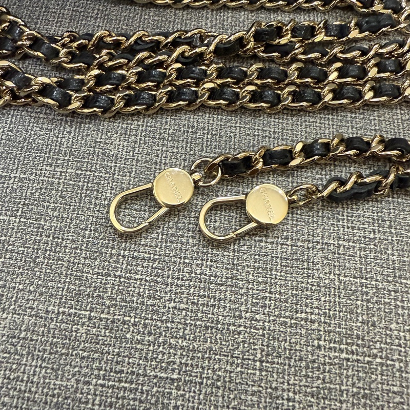 「M.Y精品」 Chanel 小香 膠膜在小書包 後背包  手提包 荔枝黑淡金釦-16