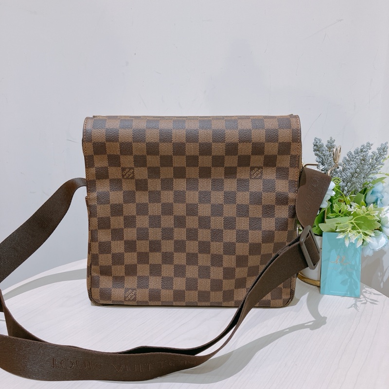 TK1892 LOUIS VUITTON 路易威登經典棋盤紋肩帶包包NAVIGLIO MESSENGER BAG DAMIER EBENE-2