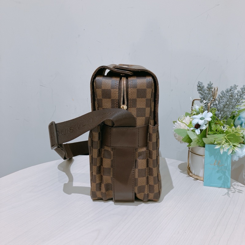 TK1892 LOUIS VUITTON 路易威登經典棋盤紋肩帶包包NAVIGLIO MESSENGER BAG DAMIER EBENE-3