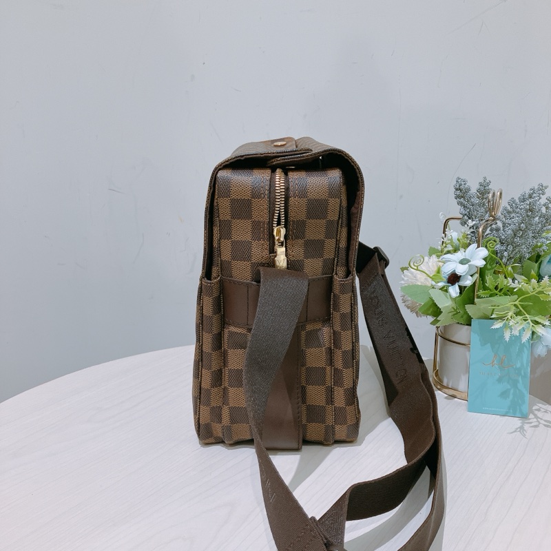 TK1892 LOUIS VUITTON 路易威登經典棋盤紋肩帶包包NAVIGLIO MESSENGER BAG DAMIER EBENE-4