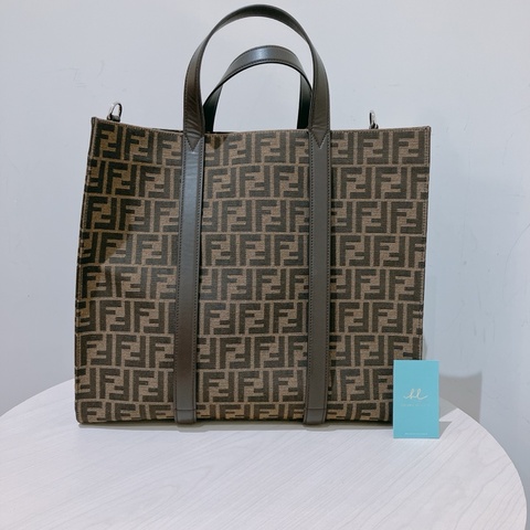 TK1894 FENDI 芬迪經典花紋大號兩用包包FF JACQUARD FABRIC TOTE BAG CANVAS