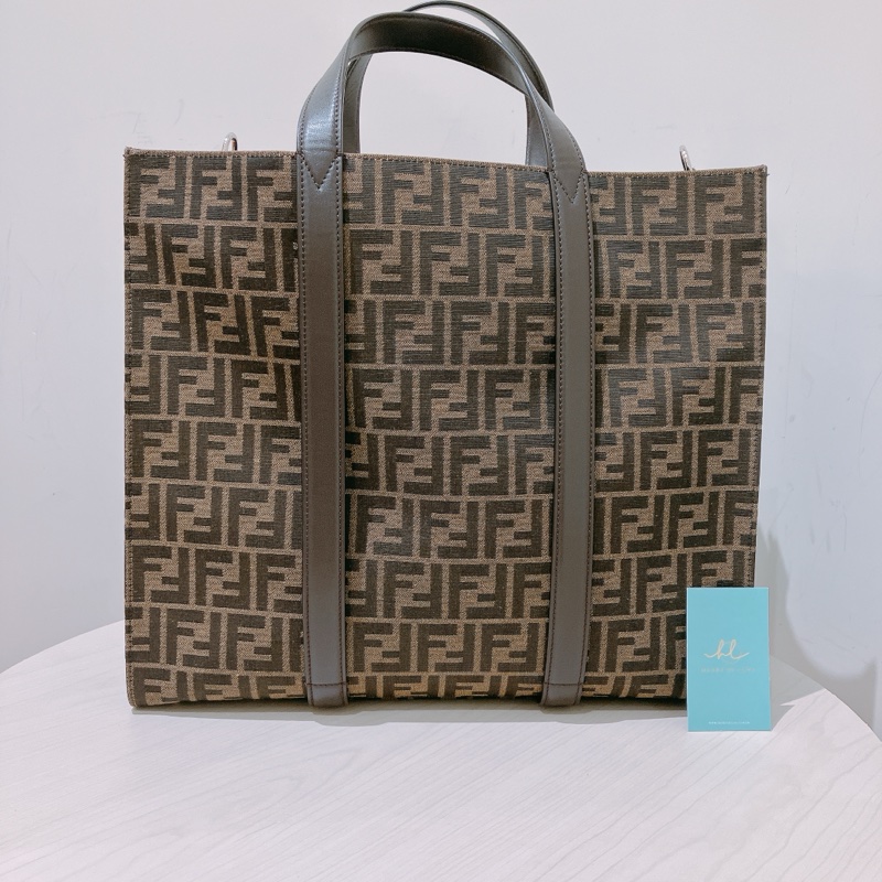 TK1894 FENDI 芬迪經典花紋大號兩用包包FF JACQUARD FABRIC TOTE BAG CANVAS-2