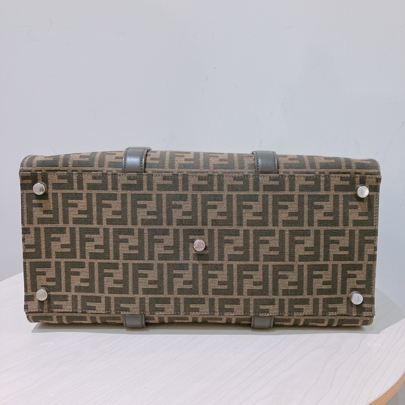 TK1894 FENDI 芬迪經典花紋大號兩用包包FF JACQUARD FABRIC TOTE BAG CANVAS-5