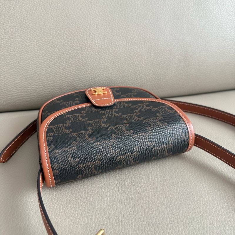 「M.Y精品」 Celine 凱旋門 mini 馬鞍包 經典老花-4