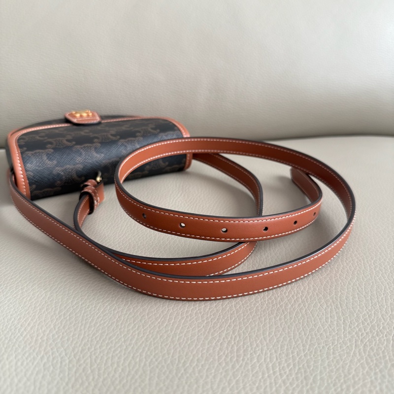 「M.Y精品」 Celine 凱旋門 mini 馬鞍包 經典老花-5