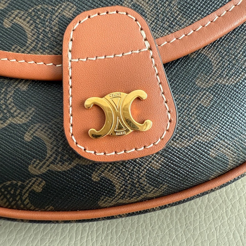 「M.Y精品」 Celine 凱旋門 mini 馬鞍包 經典老花-7