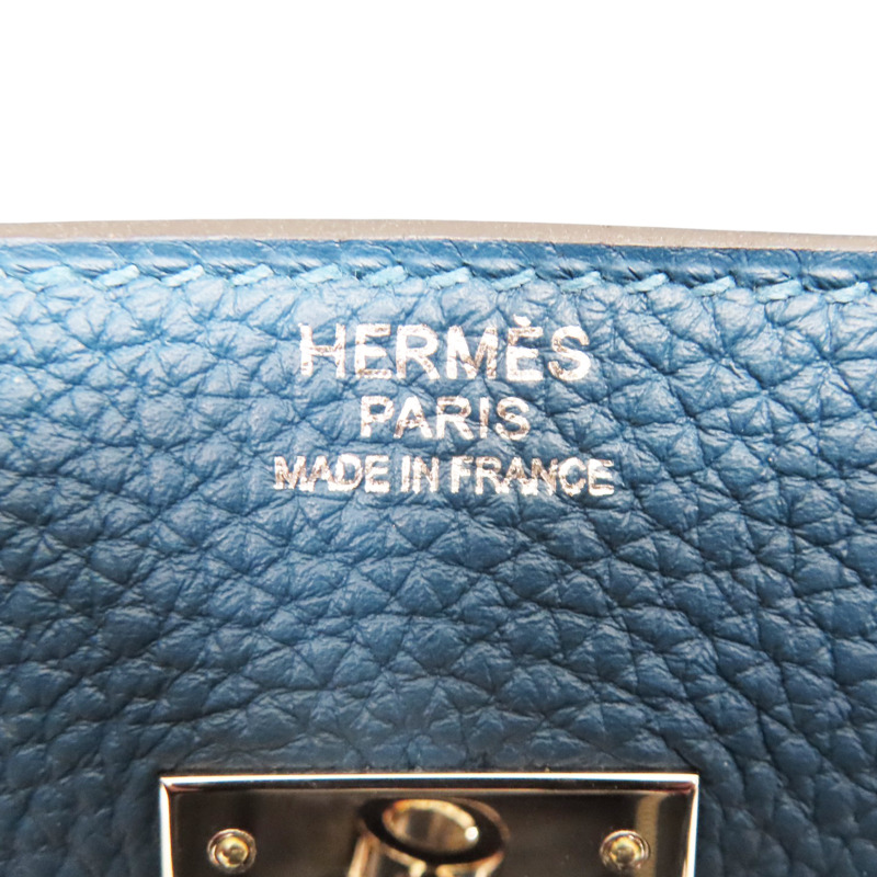 藍色 牛皮 Birkin 30 手提包 T刻印【HERMES 愛馬仕】-6
