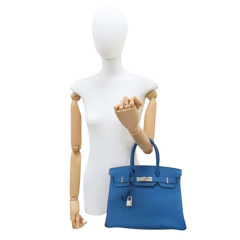 藍色 牛皮 Birkin 30 手提包 T刻印【HERMES 愛馬仕】-8