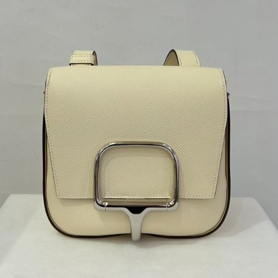 HERMES奶昔白銀釦Epsom Della-0