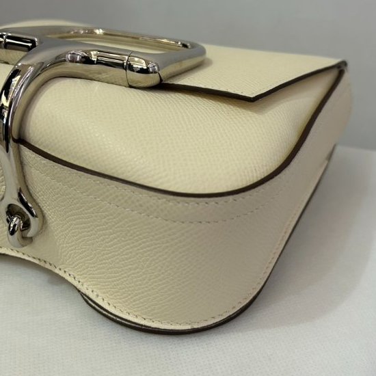 HERMES奶昔白銀釦Epsom Della-5