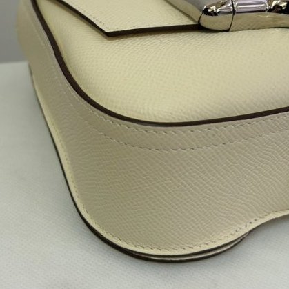 HERMES奶昔白銀釦Epsom Della-6