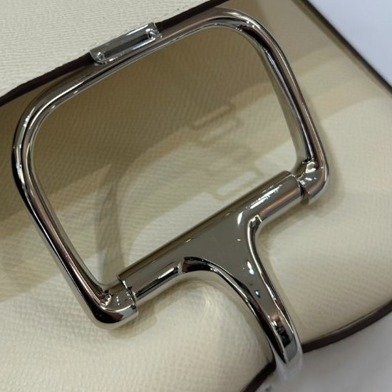 HERMES奶昔白銀釦Epsom Della-8