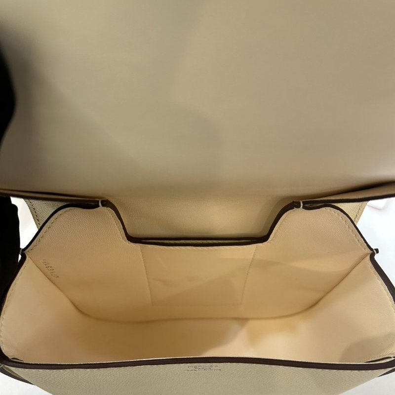 HERMES奶昔白銀釦Epsom Della-9