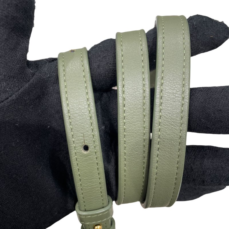 LOEWE 羅威 AMAZONA 19 方形包 刺繡帆布 綠色 金釦-12