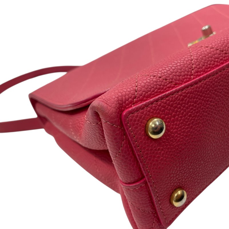 CHANEL 香奈兒 鏈條側背包 荔枝皮 桃粉色 金釦-5