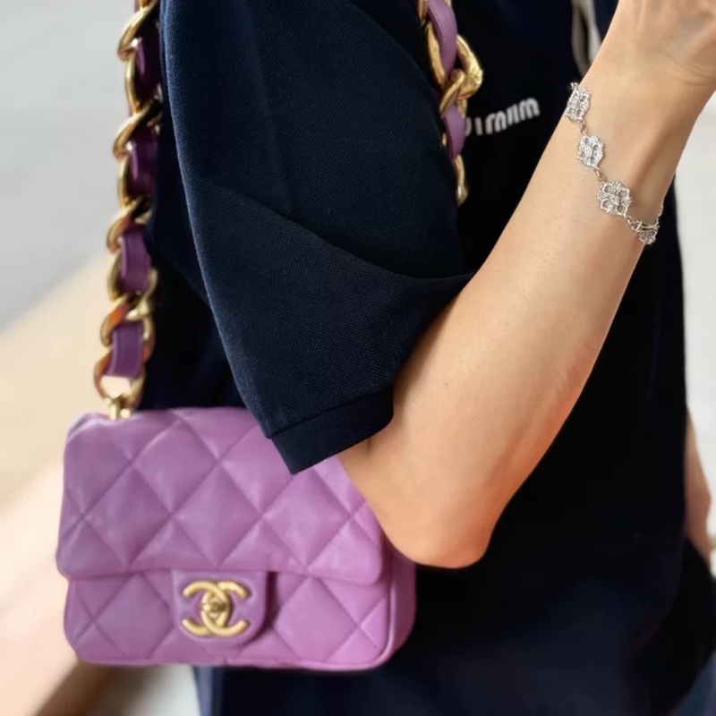 Chanel 芯片方胖子 粗鏈條腋下-5