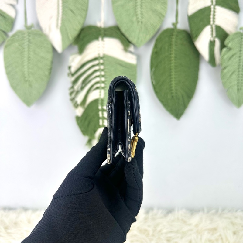 DIOR Saddle D字 緹花拼真皮卡片包 全套有單-2