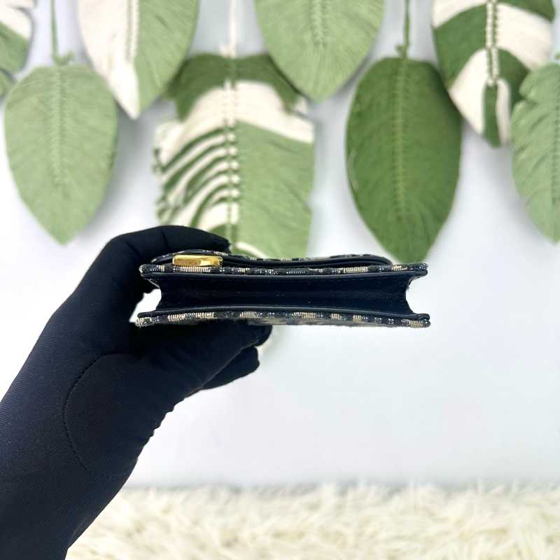 DIOR Saddle D字 緹花拼真皮卡片包 全套有單-4