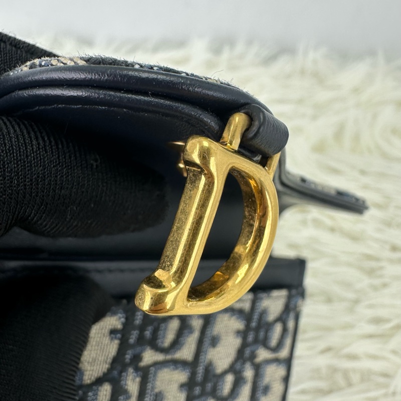 DIOR Saddle D字 緹花拼真皮卡片包 全套有單-11