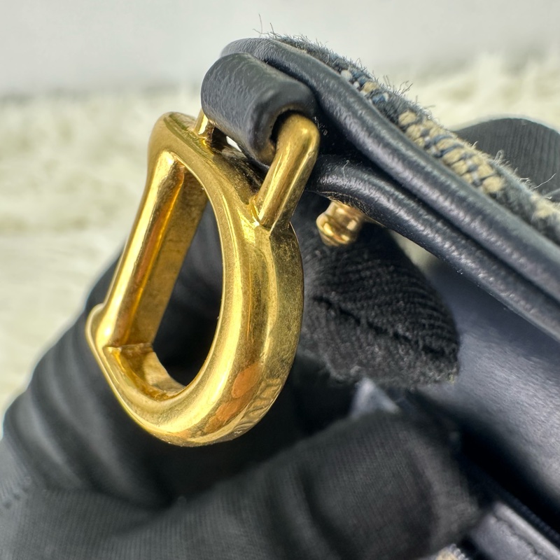 DIOR Saddle D字 緹花拼真皮卡片包 全套有單-12