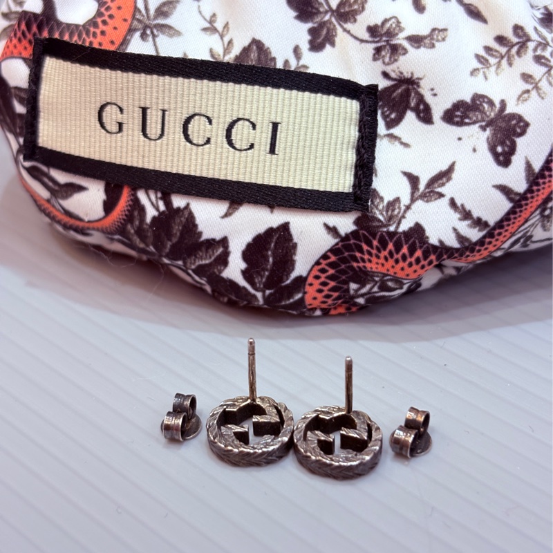 Gucci 基本款復古純銀耳環-3