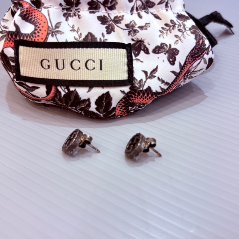 Gucci 基本款復古純銀耳環-10