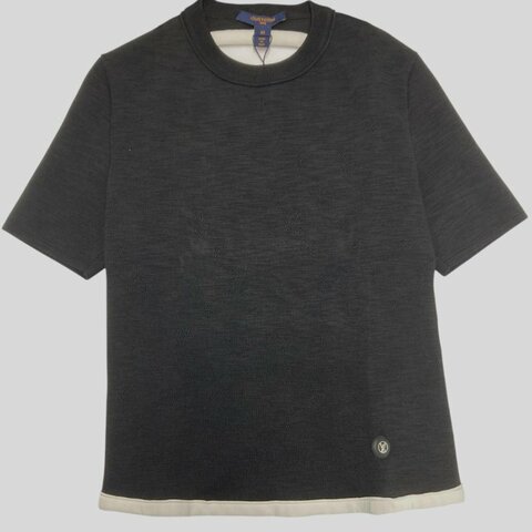 LOUIS VUITTON 路易威登 露背短袖針織上衣 黑×白 XS 全新品