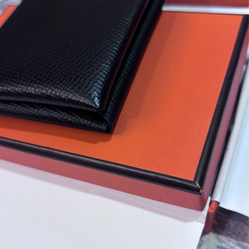 全新Hermes Calvi黑色 Noir卡夾-4
