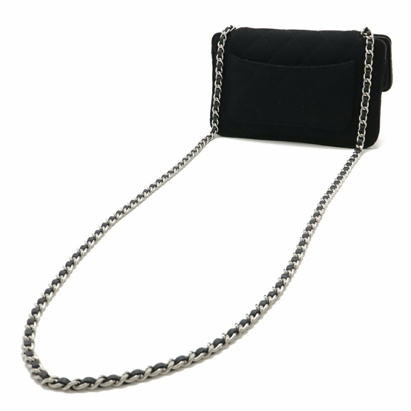 香奈兒 (CHANEL) Matelasse Coco Mark 環保手提包，可折疊，配鏈條肩帶，棉質針織面料和尼龍材質，黑色，AP2095-2