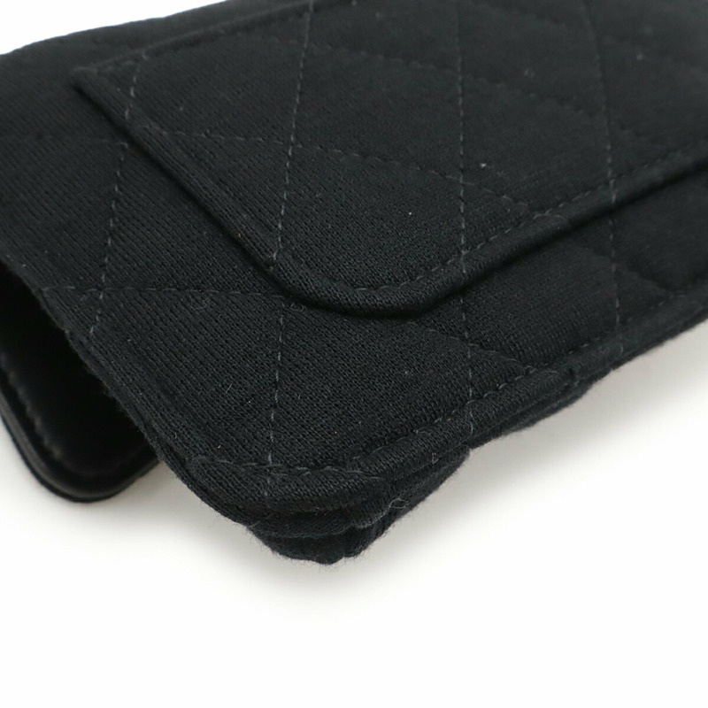 香奈兒 (CHANEL) Matelasse Coco Mark 環保手提包，可折疊，配鏈條肩帶，棉質針織面料和尼龍材質，黑色，AP2095-3