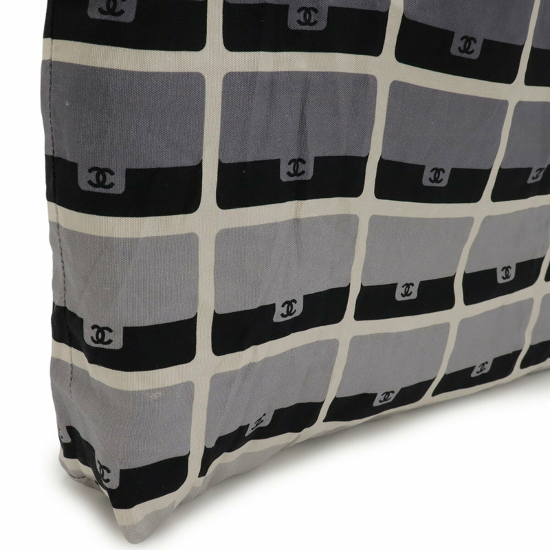 香奈兒 (CHANEL) Matelasse Coco Mark 環保手提包，可折疊，配鏈條肩帶，棉質針織面料和尼龍材質，黑色，AP2095-6