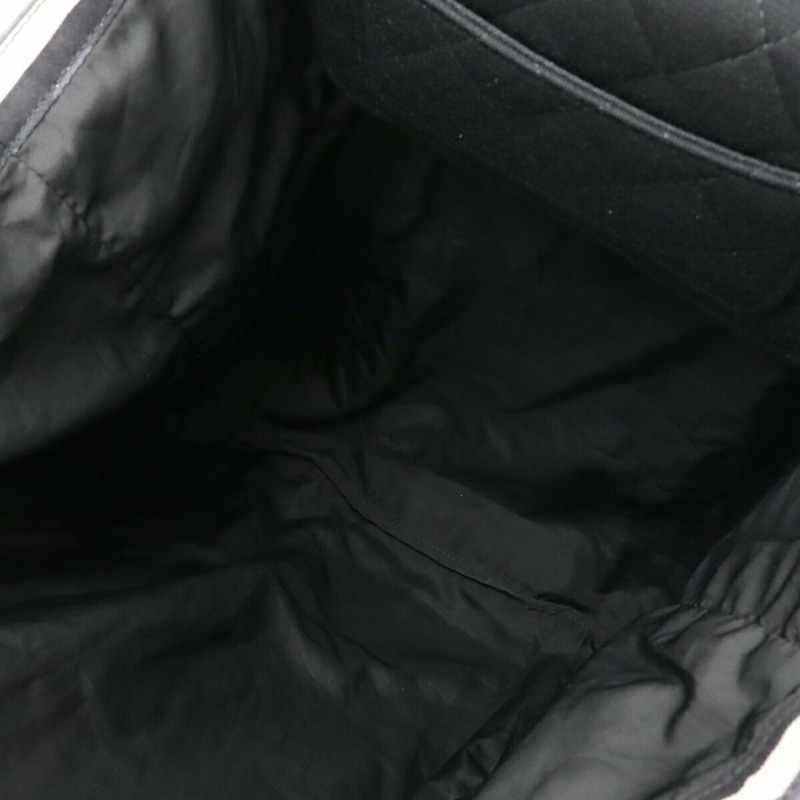 香奈兒 (CHANEL) Matelasse Coco Mark 環保手提包，可折疊，配鏈條肩帶，棉質針織面料和尼龍材質，黑色，AP2095-8