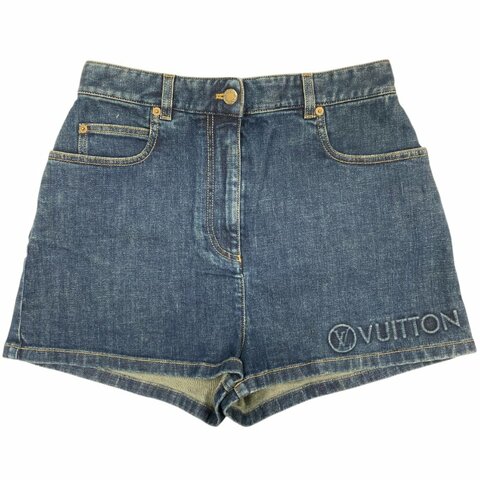 LOUIS VUITTON 路易威登 牛仔短褲 深丹寧色 40碼