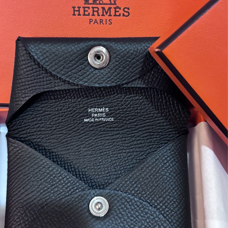 全新Hermes 愛馬仕 Bastia 零錢包(黑色 Noir x 牛皮 Epsom)-1