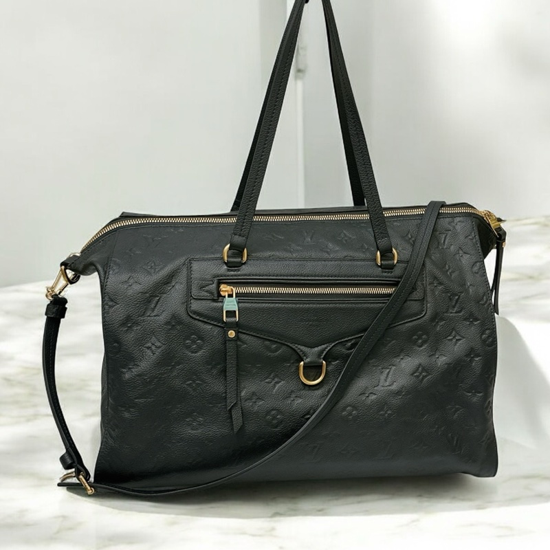 莉亞精品♡ LV 黑壓紋行李袋GM 二手美包-0