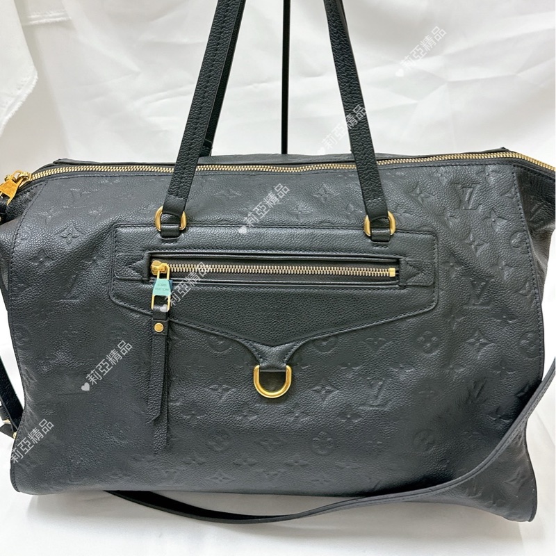 莉亞精品♡ LV 黑壓紋行李袋GM 二手美包-10