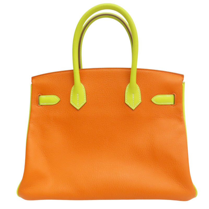 澄/黃/綠色 山羊皮 Birkin30 柏金包 手提包 口Q刻 金釦 (SP order)【HERMES 愛馬仕】 口Q-1